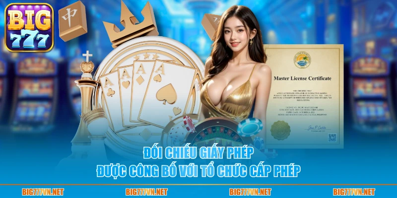 Đối chiếu giấy phép được công bố với tổ chức cấp phép